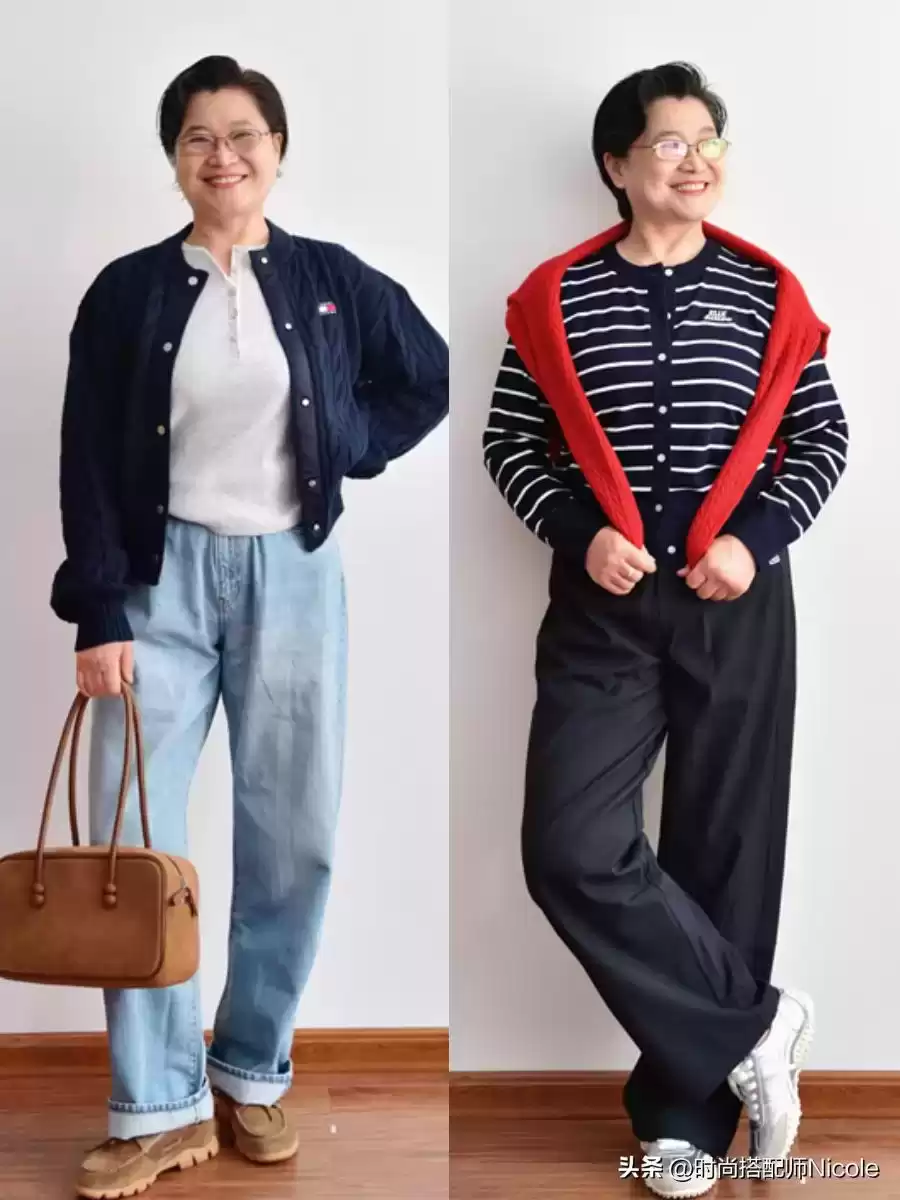 微胖身材穿搭指南：130斤阿姨的真实造型蜕变，不装嫩不修图，气质非凡