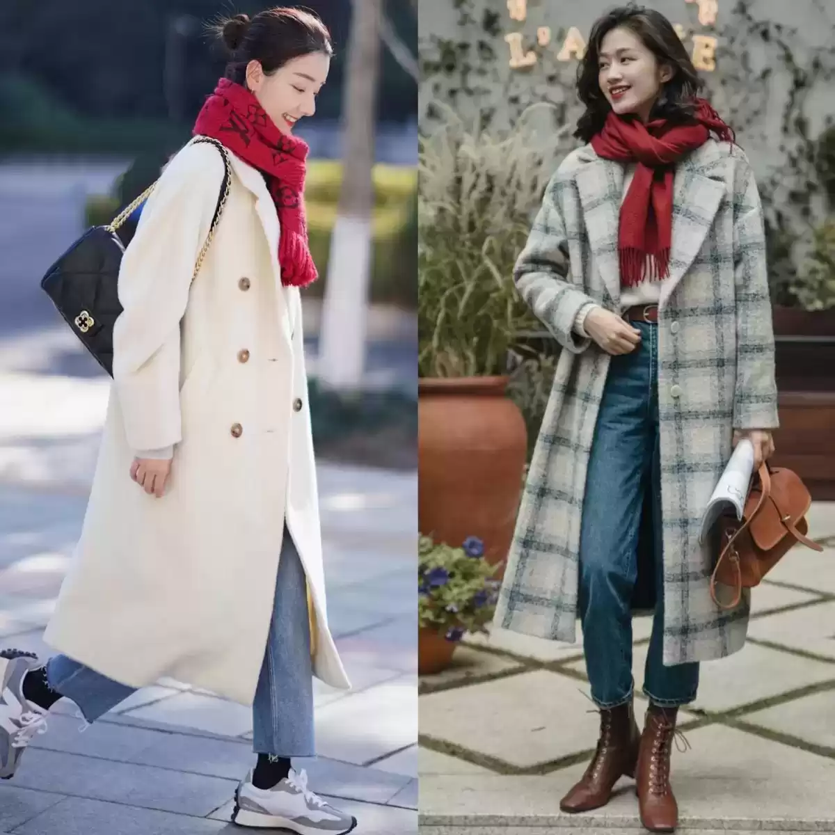 胯宽的女生穿衣搭配 今年冬天突然流行起“大衣+牛仔裤”，适合40+女生穿，显瘦又高级