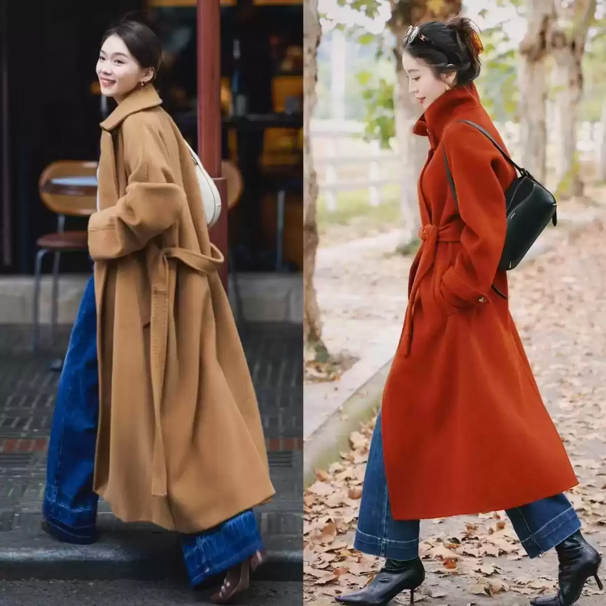 胯宽的女生穿衣搭配 今年冬天突然流行起“大衣+牛仔裤”，适合40+女生穿，显瘦又高级