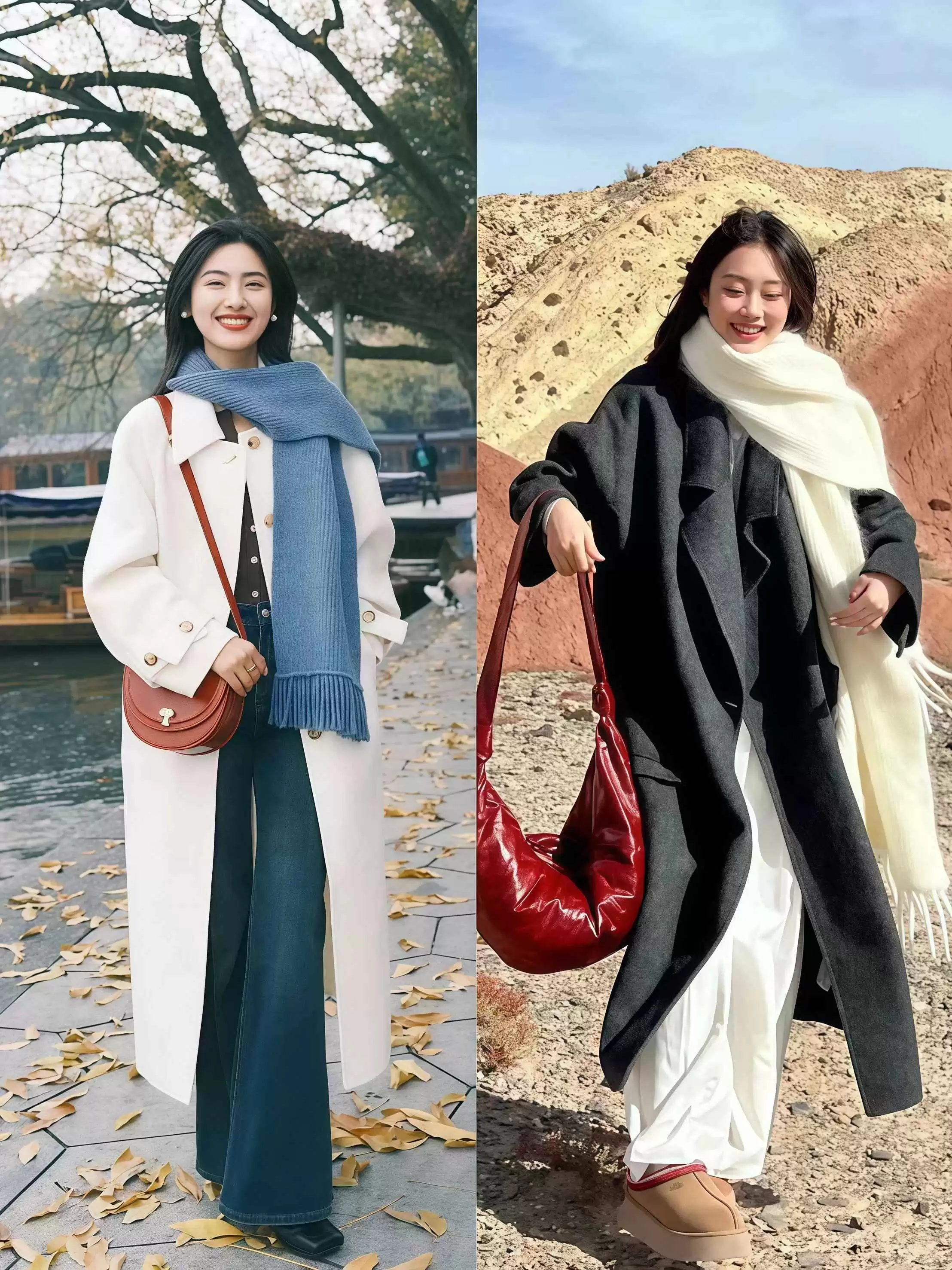 杭州女生大衣穿搭街拍全攻略:又美又飒,冬日造型超吸睛