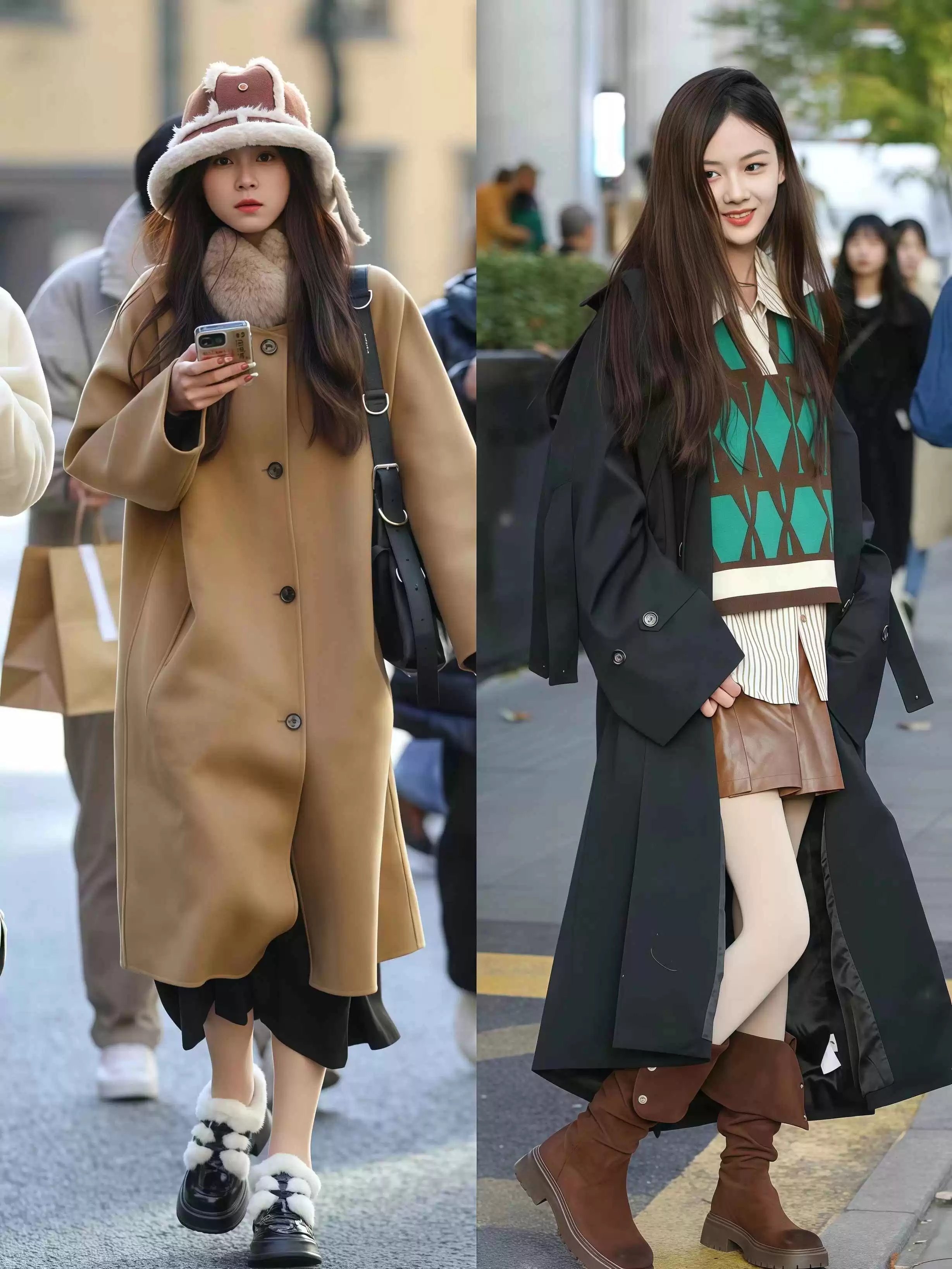 杭州女生大衣穿搭街拍全攻略:又美又飒,冬日造型超吸睛