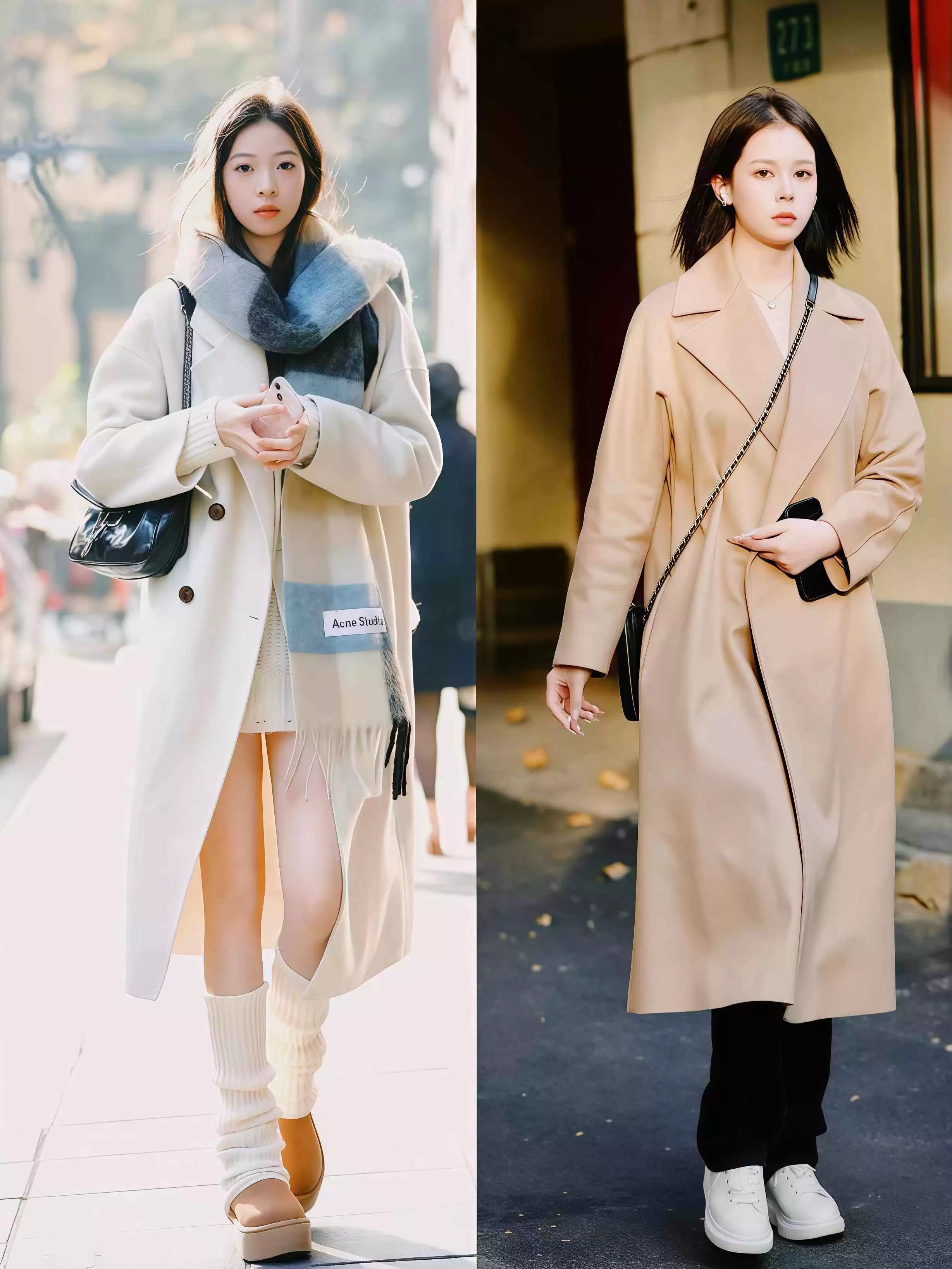 杭州女生大衣穿搭街拍全攻略:又美又飒,冬日造型超吸睛