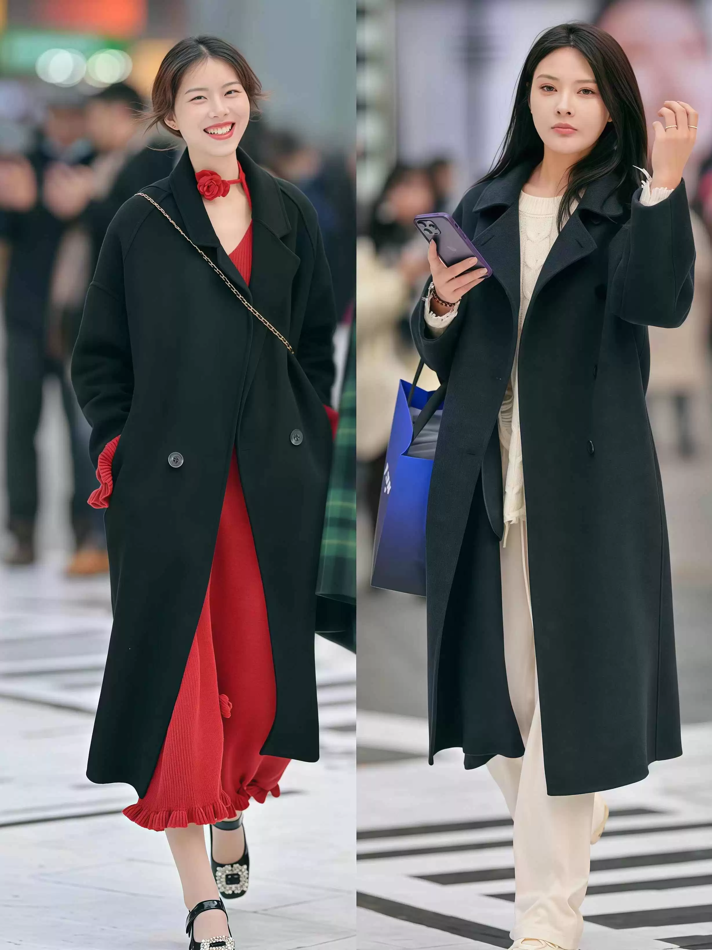 杭州女生大衣穿搭街拍全攻略:又美又飒,冬日造型超吸睛