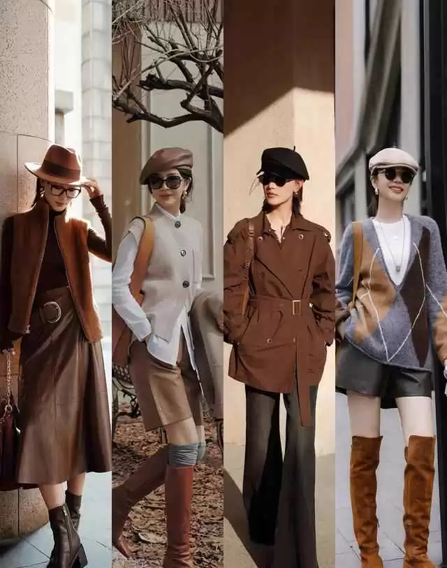 摇滚风搭配穿衣:棕色系穿搭绝了,复古酷飒格调全hold住