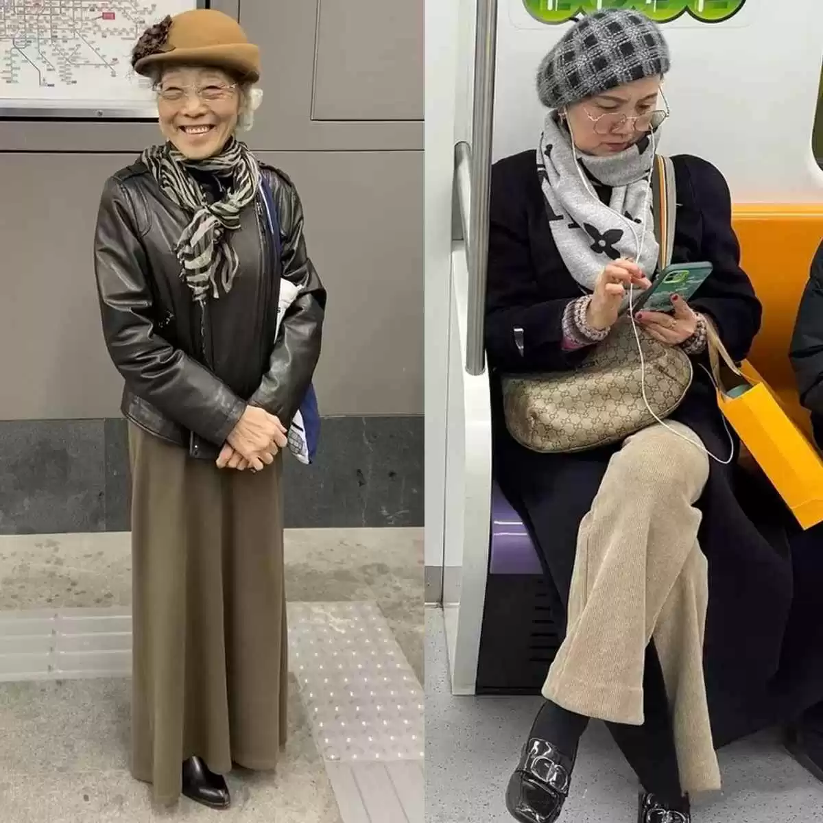 正确穿衣搭配:上海地铁奶奶的会穿与不会穿差别揭秘