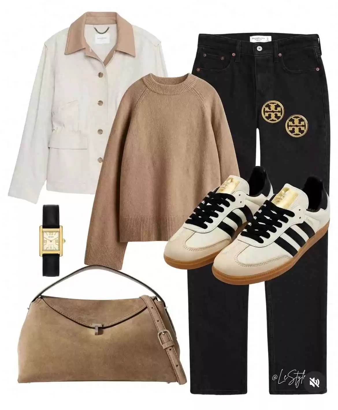 工装风温柔穿搭示例