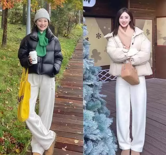 南方早春穿搭指南:羽绒服+白裤子,40+女性轻松穿出高级感