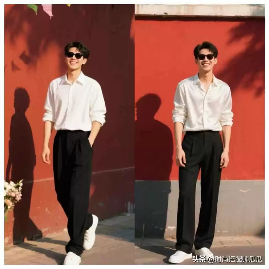 衬衫男生穿衣搭配:建议男人穿衬衫别配小脚裤、牛仔裤,换成这3种更绅士高级
