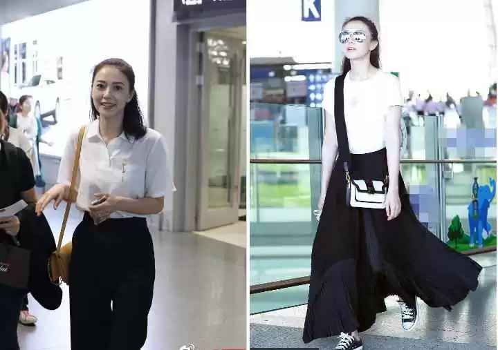 高圆圆穿搭教科书:灯笼袖上衣配缎面裙,轻松穿出女神气质