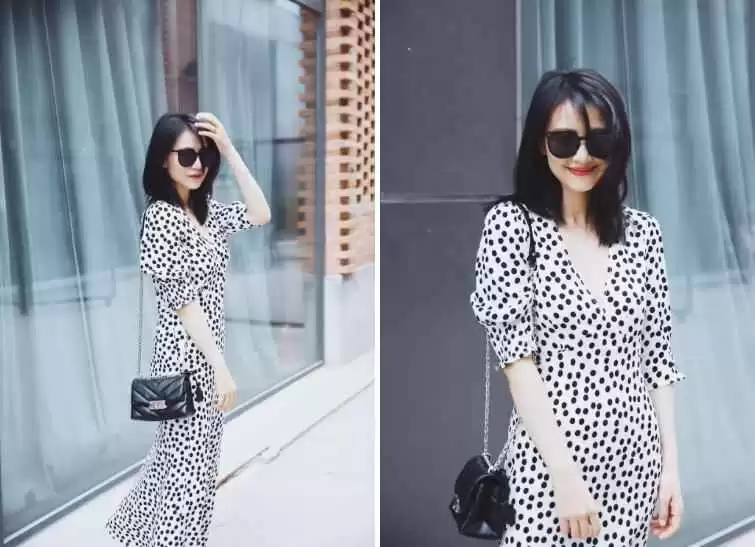 高圆圆穿搭教科书:灯笼袖上衣配缎面裙,轻松穿出女神气质