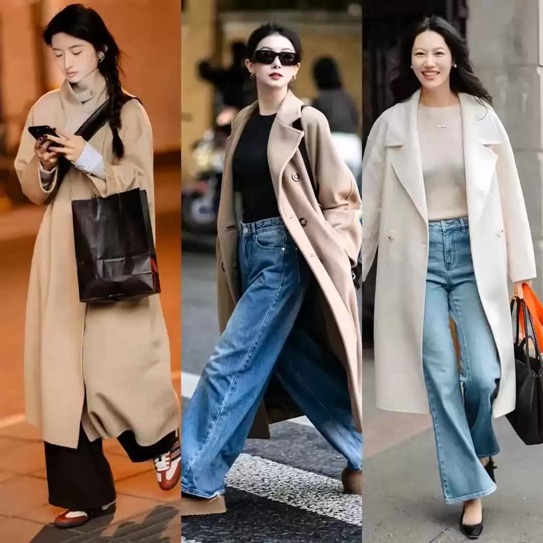 女生穿衣搭配群 被成都街拍惊艳了!“大衣+阔腿裤”搭配高级洋气,好看又保暖