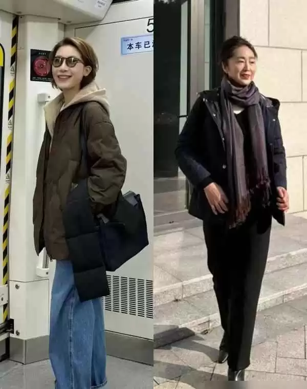 妈妈冬季穿衣搭配指南:羽绒服配裤子,中老年女性保暖又时髦