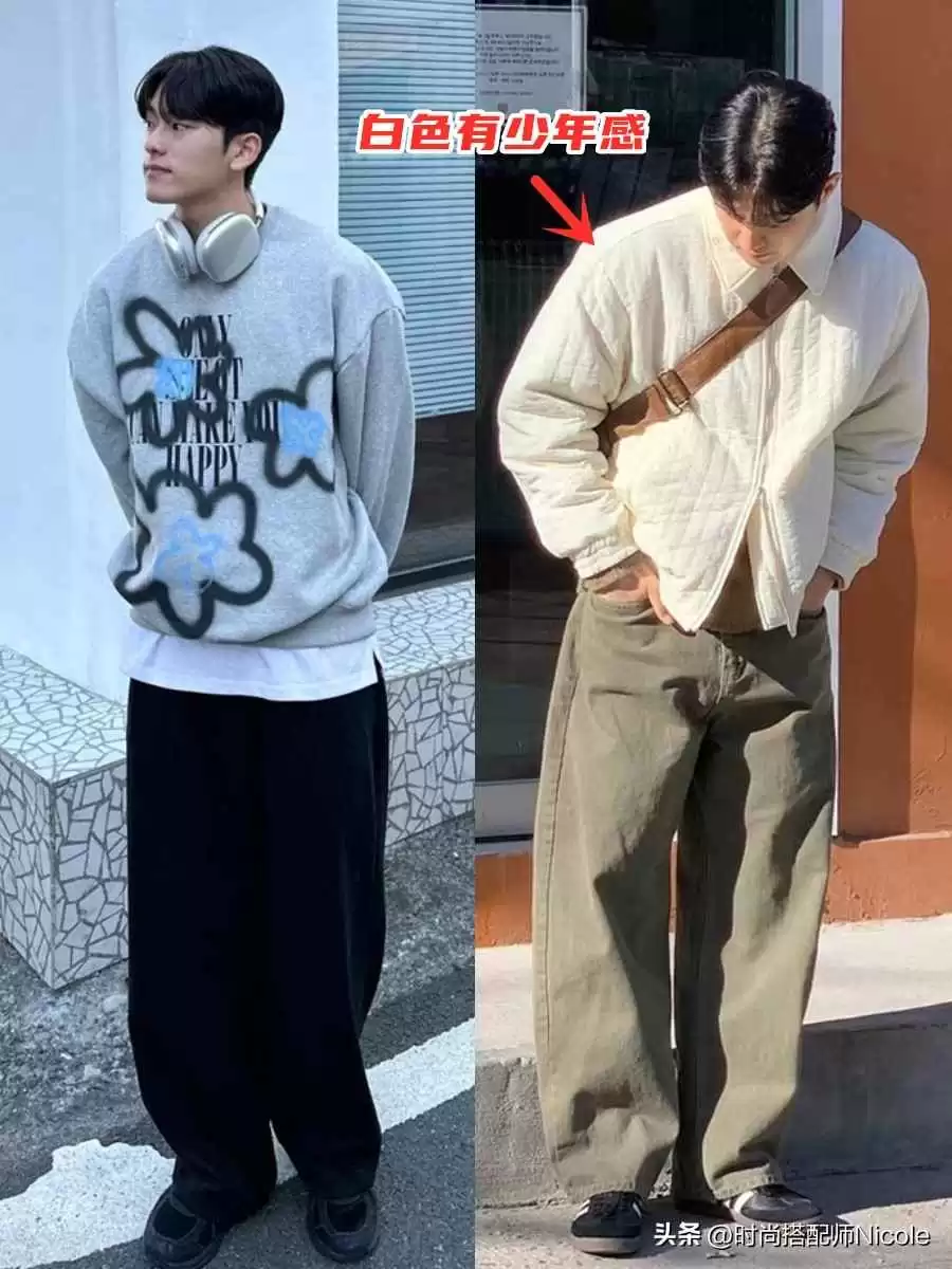 日韩休闲男穿搭指南:上海青岛韩国男人的黑白灰造型,韩剧感爆棚!