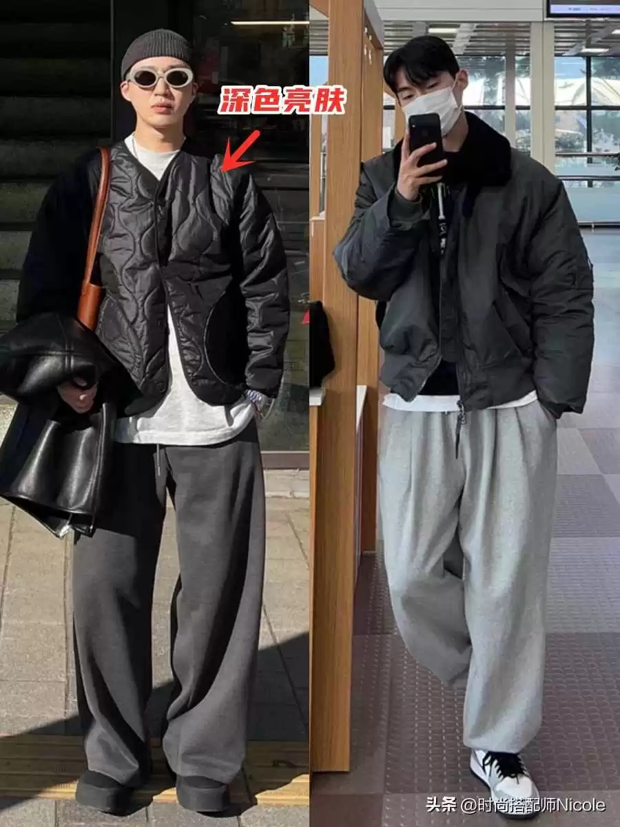 日韩休闲男穿搭指南:上海青岛韩国男人的黑白灰造型,韩剧感爆棚!